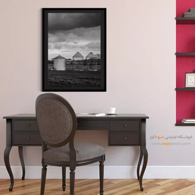 تابلو دکوراتیو با تم روستیک - سیلو – تابلو سیاه و سفید - اسپو دکور