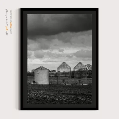 تابلو دکوراتیو با تم روستیک - سیلو – تابلو سیاه و سفید - اسپو دکور