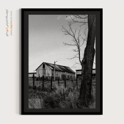 تابلو سیاه و سفید برای دکوراسیون روستیک - سایهٔ ایام – تابلو سیاه و سفید - اسپو دکور