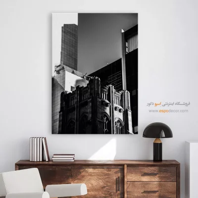 تابلو هنر معماری سیاه و سفید - تضاد زمان – تابلو سیاه و سفید - اسپو دکور