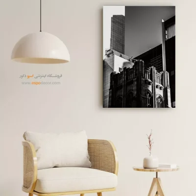 تابلو هنر معماری سیاه و سفید - تضاد زمان – تابلو سیاه و سفید - اسپو دکور