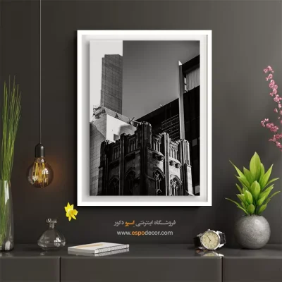 تابلو هنر معماری سیاه و سفید - تضاد زمان – تابلو سیاه و سفید - اسپو دکور