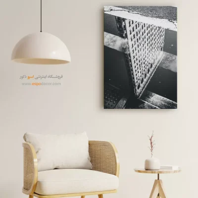 تابلو مینیمال نیویورک - برج در آب – تابلو سیاه و سفید - اسپو دکور