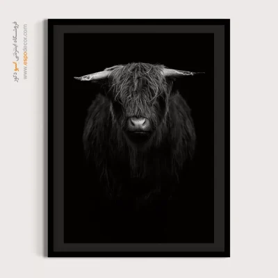 تابلو سیاه و سفید برای بالای شومینه - گاومیش – تابلو سیاه و سفید - اسپو دکور