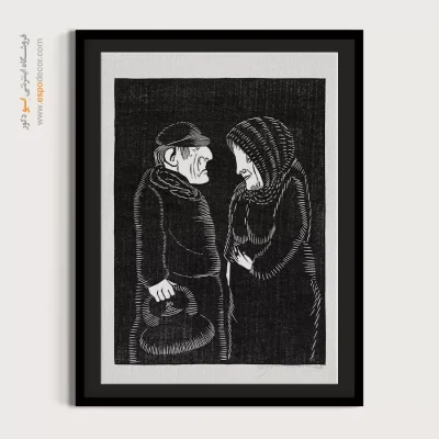 تابلو هنری - گفتگو – تابلو سیاه و سفید - اسپو دکور
