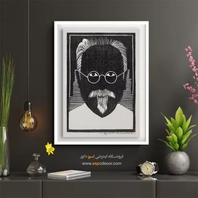 تابلو دیواری مدرن - متفکر – تابلو سیاه و سفید - اسپو دکور