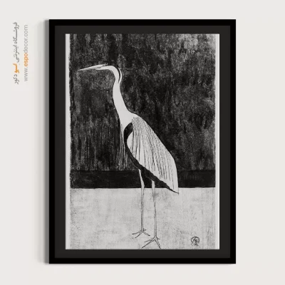 تابلو هنری مدرن - حواصیل – تابلو سیاه و سفید - اسپو دکور