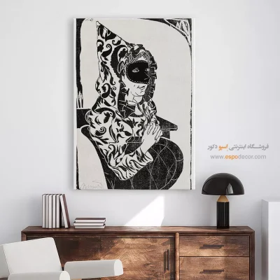 طراحی هنری سیاه و سفید - ماسک – تابلو سیاه و سفید - اسپو دکور