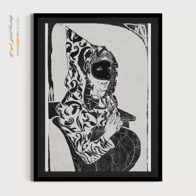 طراحی هنری سیاه و سفید - ماسک – تابلو سیاه و سفید - اسپو دکور