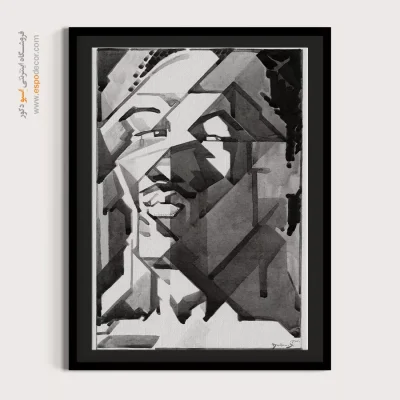 تابلو دکوراتیو مدرن - انتزاع چهره – تابلو سیاه و سفید - اسپو دکور