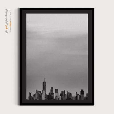 تابلو برای دکوراسیون داخلی - افق شهر – تابلو سیاه و سفید - اسپو دکور