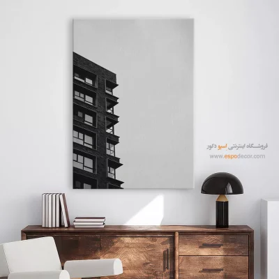 تابلو مدرن هنری - زاویه تند – تابلو سیاه و سفید - اسپو دکور