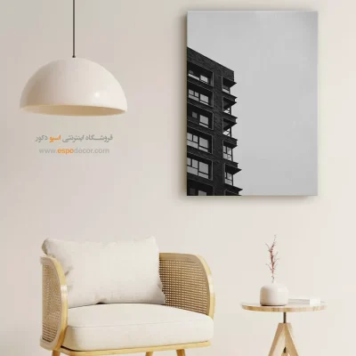 تابلو مدرن هنری - زاویه تند – تابلو سیاه و سفید - اسپو دکور