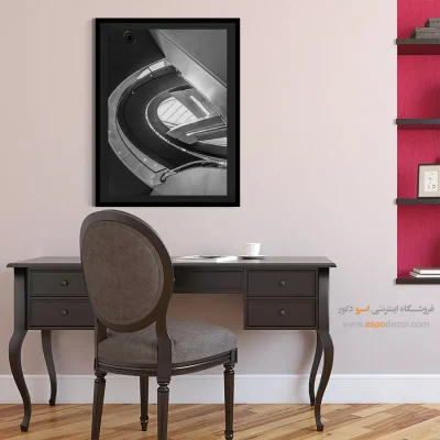 تابلو سیاه و سفید دکوراتیو - مارپیچ نور – تابلو سیاه و سفید - اسپو دکور