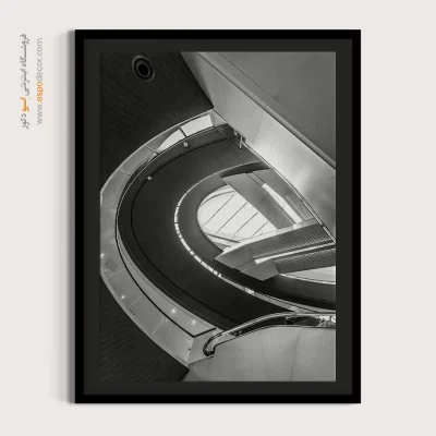 تابلو سیاه و سفید دکوراتیو - مارپیچ نور – تابلو سیاه و سفید - اسپو دکور