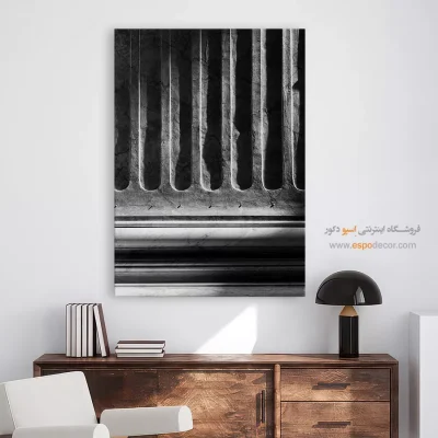 تابلو هنری سیاه سفید - خط‌وط بی‌پایان – تابلو سیاه و سفید - اسپو دکور
