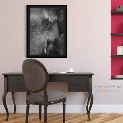 تابلو هنری پرتره حیوانات - چشمان خردمند – تابلو سیاه و سفید - اسپو دکور