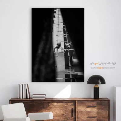 نقاشی دیواری با ترکیب رنگهای خنثی