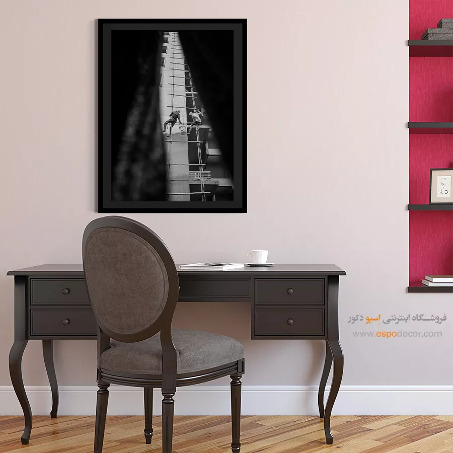 نقاشی دیواری با ترکیب رنگهای خنثی