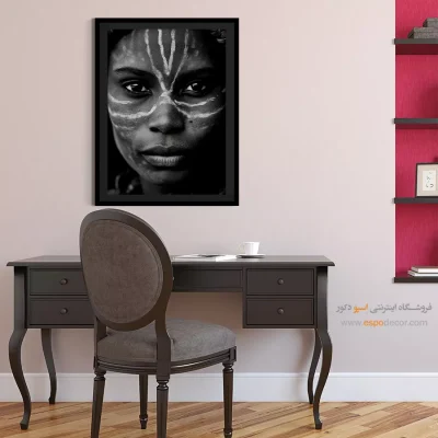 تابلو پرتره قومیتی سیاه و سفید - روح قبیله – تابلو سیاه و سفید - اسپو دکور