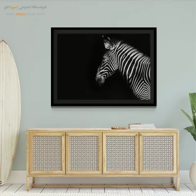 تابلو پرتره گورخر سیاه و سفید - الگوی طبیعت – تابلو سیاه و سفید - اسپو دکور