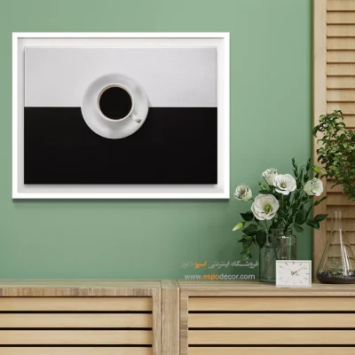 دکوراسیون آشپزخانه مدرن - متقارن – تابلو سیاه و سفید - اسپو دکور