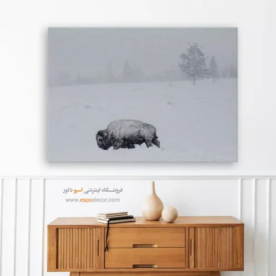 تابلو هنری با حس مینیمال - روح زمستان – تابلو سیاه و سفید - اسپو دکور