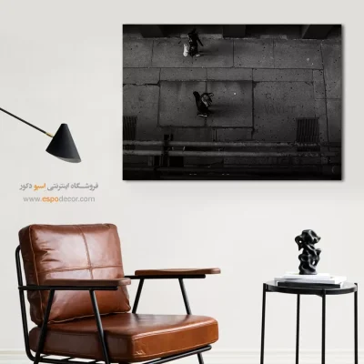 تابلو عکاسی خیابانی سیاه سفید - الگوی پیاده‌رو – تابلو سیاه و سفید - اسپو دکور