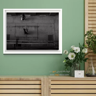 تابلو عکاسی خیابانی سیاه سفید - الگوی پیاده‌رو – تابلو سیاه و سفید - اسپو دکور