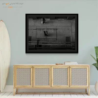 تابلو عکاسی خیابانی سیاه سفید - الگوی پیاده‌رو – تابلو سیاه و سفید - اسپو دکور