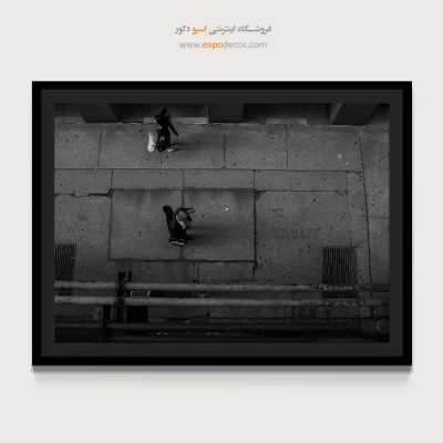 تابلو عکاسی خیابانی سیاه سفید - الگوی پیاده‌رو – تابلو سیاه و سفید - اسپو دکور