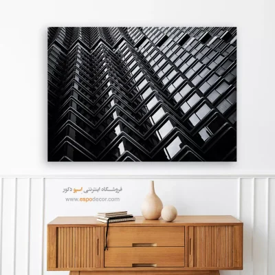 تابلو الگوی معماری سیاه و سفید - زیگزاگ – تابلو سیاه و سفید - اسپو دکور