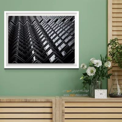 تابلو الگوی معماری سیاه و سفید - زیگزاگ – تابلو سیاه و سفید - اسپو دکور