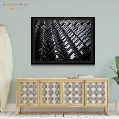 تابلو الگوی معماری سیاه و سفید - زیگزاگ – تابلو سیاه و سفید - اسپو دکور