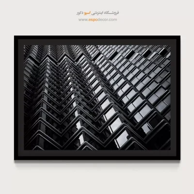 تابلو الگوی معماری سیاه و سفید - زیگزاگ – تابلو سیاه و سفید - اسپو دکور