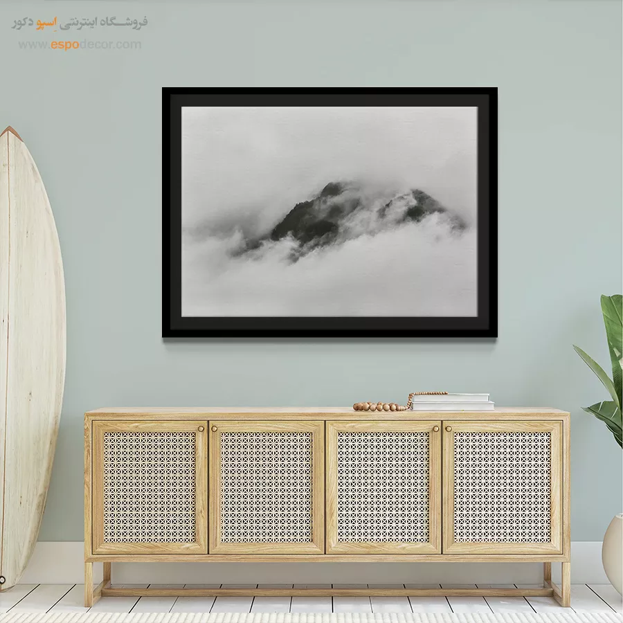 تابلو بوم سیاه و سفید بافتدار برای دکور مدرن