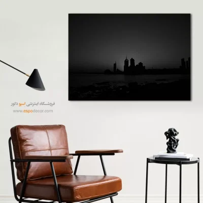 تابلو منظره‌ی شب - افق پنهان – تابلو سیاه و سفید - اسپو دکور