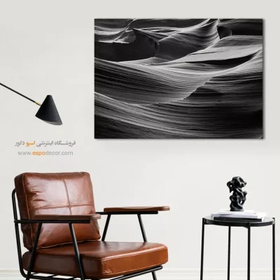 تابلو سیاه و سفید مدرن - فرسایش سیال – تابلو سیاه و سفید - اسپو دکور