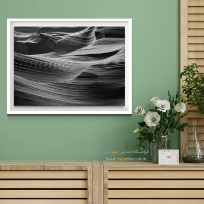 تابلو سیاه و سفید مدرن - فرسایش سیال – تابلو سیاه و سفید - اسپو دکور