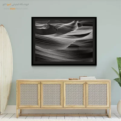 تابلو سیاه و سفید مدرن - فرسایش سیال – تابلو سیاه و سفید - اسپو دکور