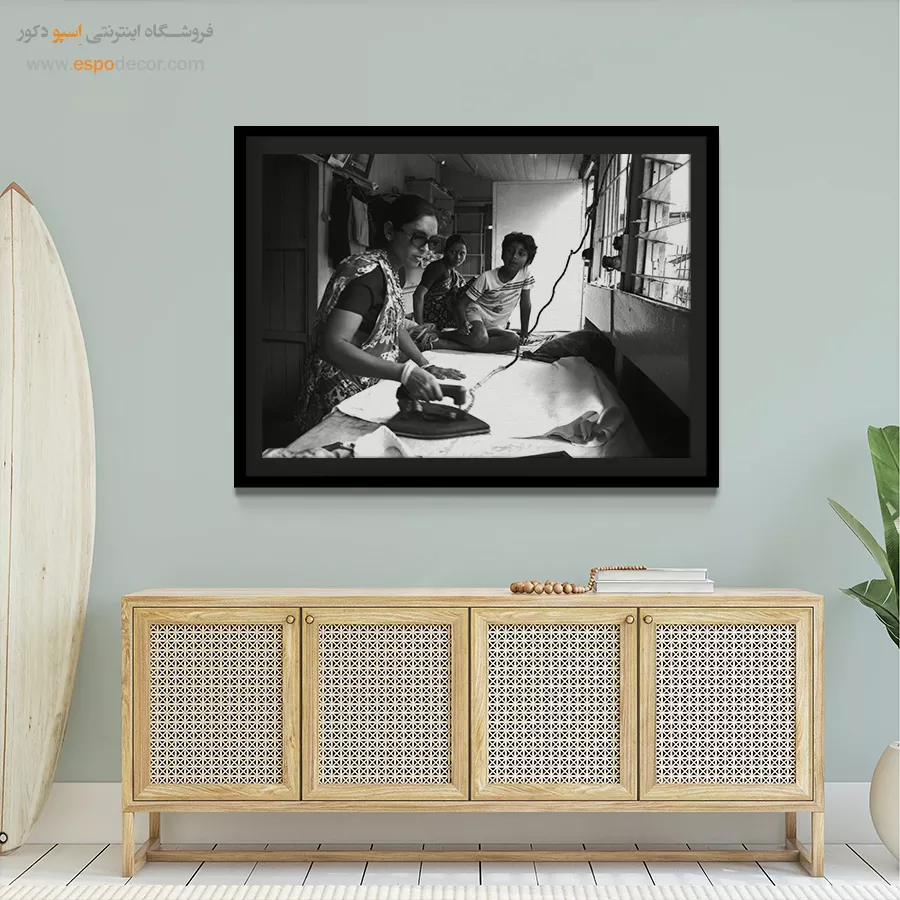 تابلو سیاه و سفید با طرح انتزاعی