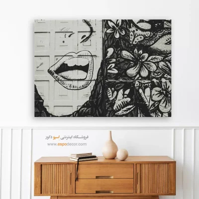 تابلو گرافیتی سیاه و سفید