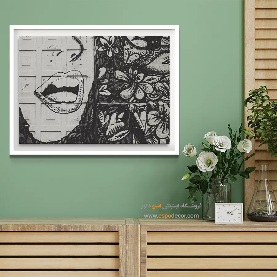 تابلو گرافیتی سیاه و سفید