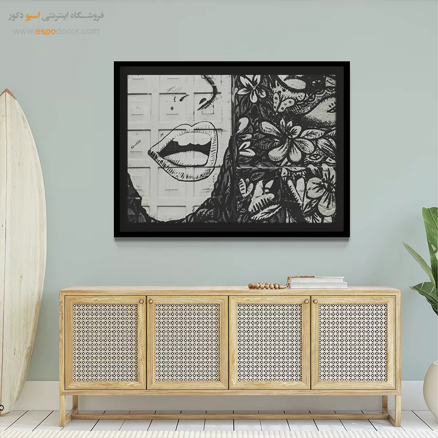 تابلو گرافیتی سیاه و سفید