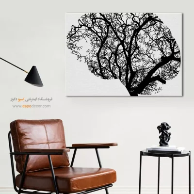 ریشه‌های ذهن – تابلو سیاه و سفید - تابلو هنر مفهومی - اسپو دکور