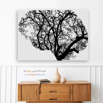 ریشه‌های ذهن – تابلو سیاه و سفید - تابلو هنر مفهومی - اسپو دکور