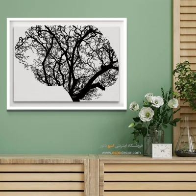 ریشه‌های ذهن – تابلو سیاه و سفید - تابلو هنر مفهومی - اسپو دکور