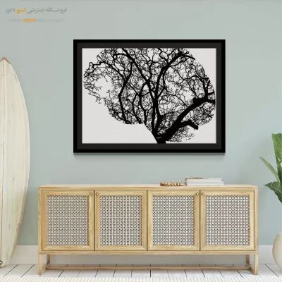 ریشه‌های ذهن – تابلو سیاه و سفید - تابلو هنر مفهومی - اسپو دکور