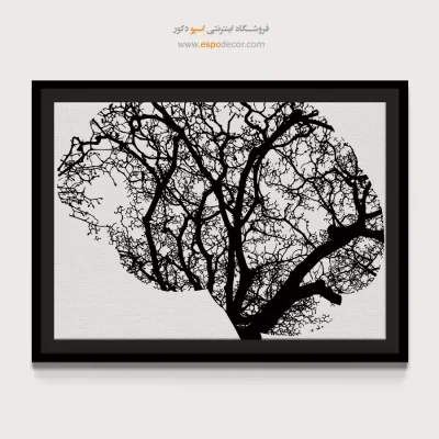 ریشه‌های ذهن – تابلو سیاه و سفید - تابلو هنر مفهومی - اسپو دکور