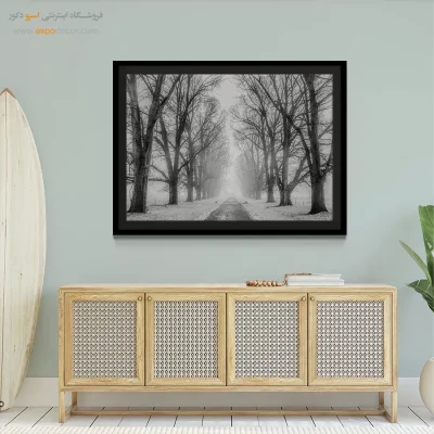 تابلو سیاه و سفید طبیعت زمستانی - سکوت زمستان – تابلو سیاه و سفید - اسپو دکور